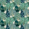 Seamless pattern background with stylized summer trees