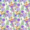 Seamless pattern background with tulip sweet wild floral garden and little colorful flower Template for wedding invitation