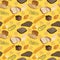 Seamless pattern of Bakery various kinds  Organic baked goods