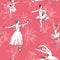 Seamless pattern ballerinas and lilies