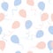 Seamless pattern balloons, blue and pink colors