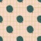 Seamless pattern with balloons dotted silhouettes. Doodle stylized print with light pink chequered background