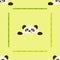 A seamless pattern with bamboo stalks and panda face