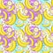 Seamless Pattern Banana Fruits Summer Ornament Background