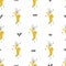 Seamless pattern with banana in glasses