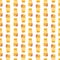 Seamless pattern with banana milk flavor Cute delicious drink.