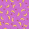 Seamless pattern banana and watermelon fruit with pink background