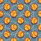 Seamless pattern with baseball softball ball graphics.