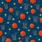 The seamless pattern on the basketball theme.