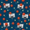 The seamless pattern on the basketball theme.