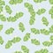 Seamless pattern Batavia salad on blue background. Modern ornament with lettuce