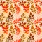 Seamless pattern with beautiful branches and leaves, vector illustration