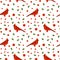 Seamless pattern with beautiful cardinals