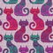 Seamless pattern with beautiful cats