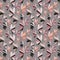 Seamless pattern of beautiful copper crayola, rose dust, old rose, dark jungle green, queen pink davys gray, black color butterfly