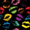 Seamless pattern with beautiful different lips