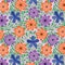 Seamless pattern of beautiful flowers and viens on thistle background. textile design.