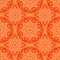 Seamless pattern with beautiful Mandalas in peach colors. Vector illustration