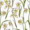 Seamless pattern with beautiful narcissus flowers in mosaic style