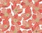 Seamless pattern beautiful red coral flowers background, stained glass style