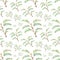 Seamless pattern with beautiful spring plants