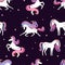 Seamless pattern with beautiful unicorns