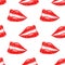 Seamless pattern of beautiful womans lips. Hand drawn vector illustration