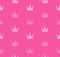 Seamless pattern of beauty queen. Pink glamorous pattern with crowns