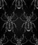 Seamless pattern with beetles deer with tribal patterns.
