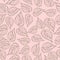 Seamless pattern beige leaf on a creamy background.