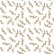 Seamless pattern with beige zippers on a white background