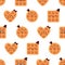 Seamless pattern with belgian waffles