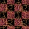 Seamless pattern with belts, chain and texture of leopard skin. Background for for fabric design.