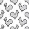seamless pattern bird rooster