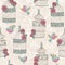 Seamless pattern with birds, birdcages and roses