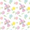 Seamless pattern with the birds, flowers and leaves, scrapbooking paper, background, wall paper