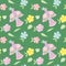 Seamless pattern with the birds, flowers and leaves, scrapbooking paper, background, wall paper