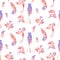 Seamless pattern birds of paradise, vector silhouettes.