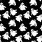 Seamless pattern black background with white endless ghost on halloween festive.