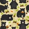 Seamless pattern black bear