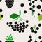 Seamless Pattern With Black Berries