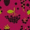 Seamless Pattern With Black Berries