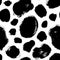 Seamless pattern with black bold brush circles.