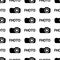 Seamless pattern with black cameras and words Photo.