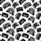 Seamless pattern with black cars.