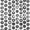 Seamless pattern of black circles painted thick black paint