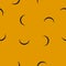 Seamless pattern black crescent on yellow, vector eps 10