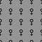 Seamless pattern with black female symbols. Female signs same sizes. Pattern on gray background. Vector illustration