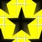 Seamless pattern with a black five-pointed stars on a yellow background