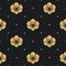 Seamless pattern black with flower